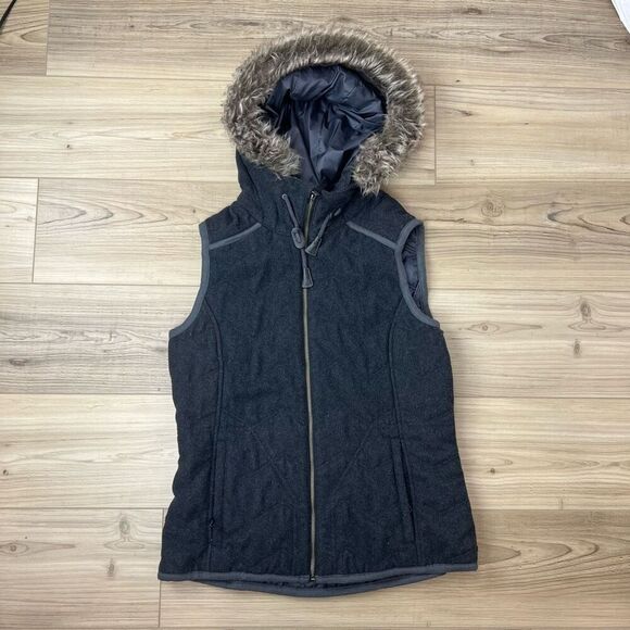 prAna Women's Gray Quilted Hooded Vest Size M Casual Sleeveless - Picture 6 of 9